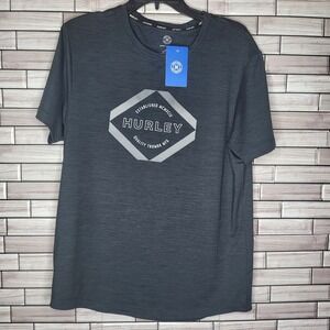 New Hurley Men's Medium SS Performance T-Shirt‎ Heather Gray Short Sleeve Top
